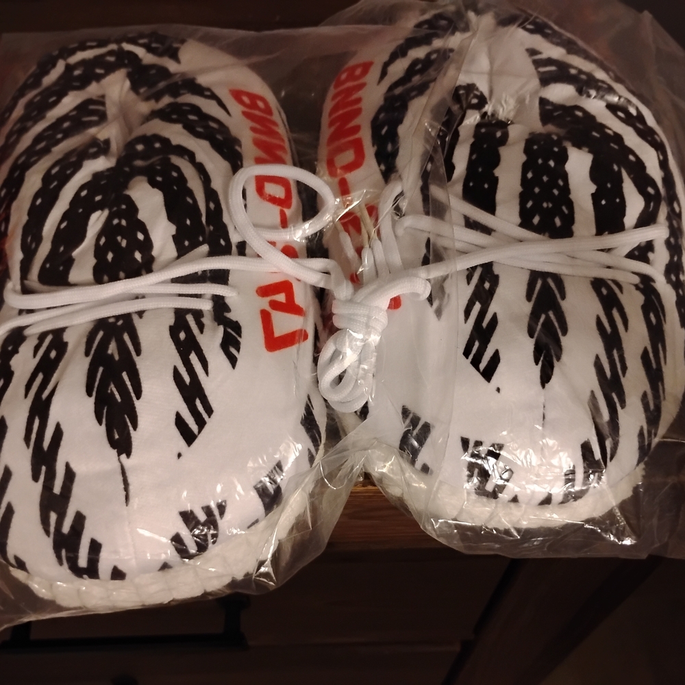 Yeezy Black and White Slippers
